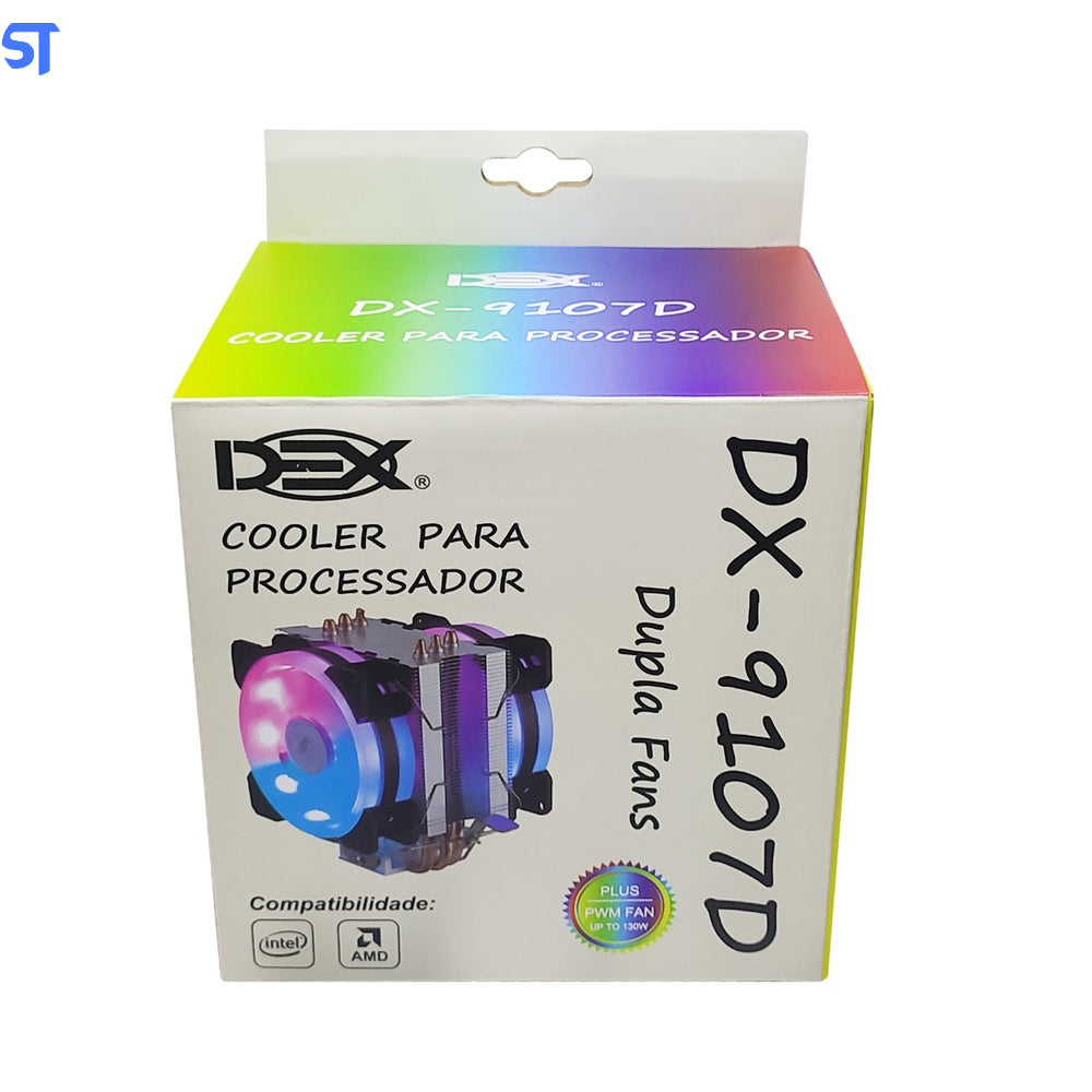 Cooler Gamer Para Processador Dupla Fan LED/Dissipador DX-9107D