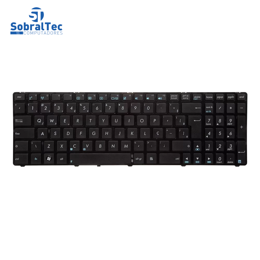 Teclado BringIT Compativel Asus K52 G60 Pn G60-UK MB348-001 - Black - Br Uk Style - Frame