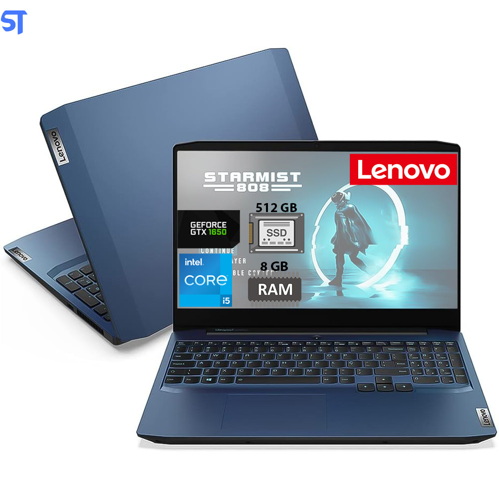 Notebook Gamer Lenovo NVIDIA GeForce GTX 1650 Core i5-10300H- RAM 8GB -SSD 512GB- Tela Full HD 15.6” Gaming 82CGS00100