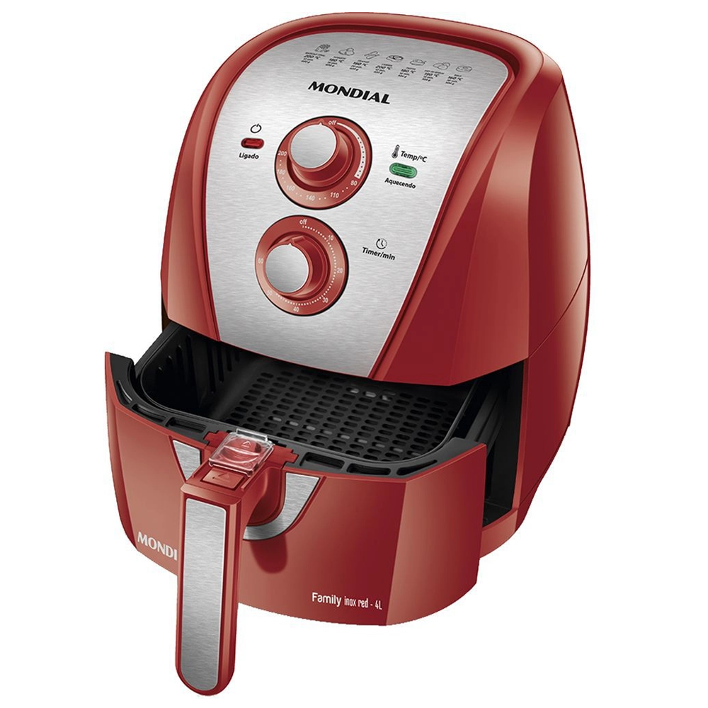 Fritadeira Elétrica Air Fryer Mondial AFN-40-RI 4L Inox/Vermelha - 220V