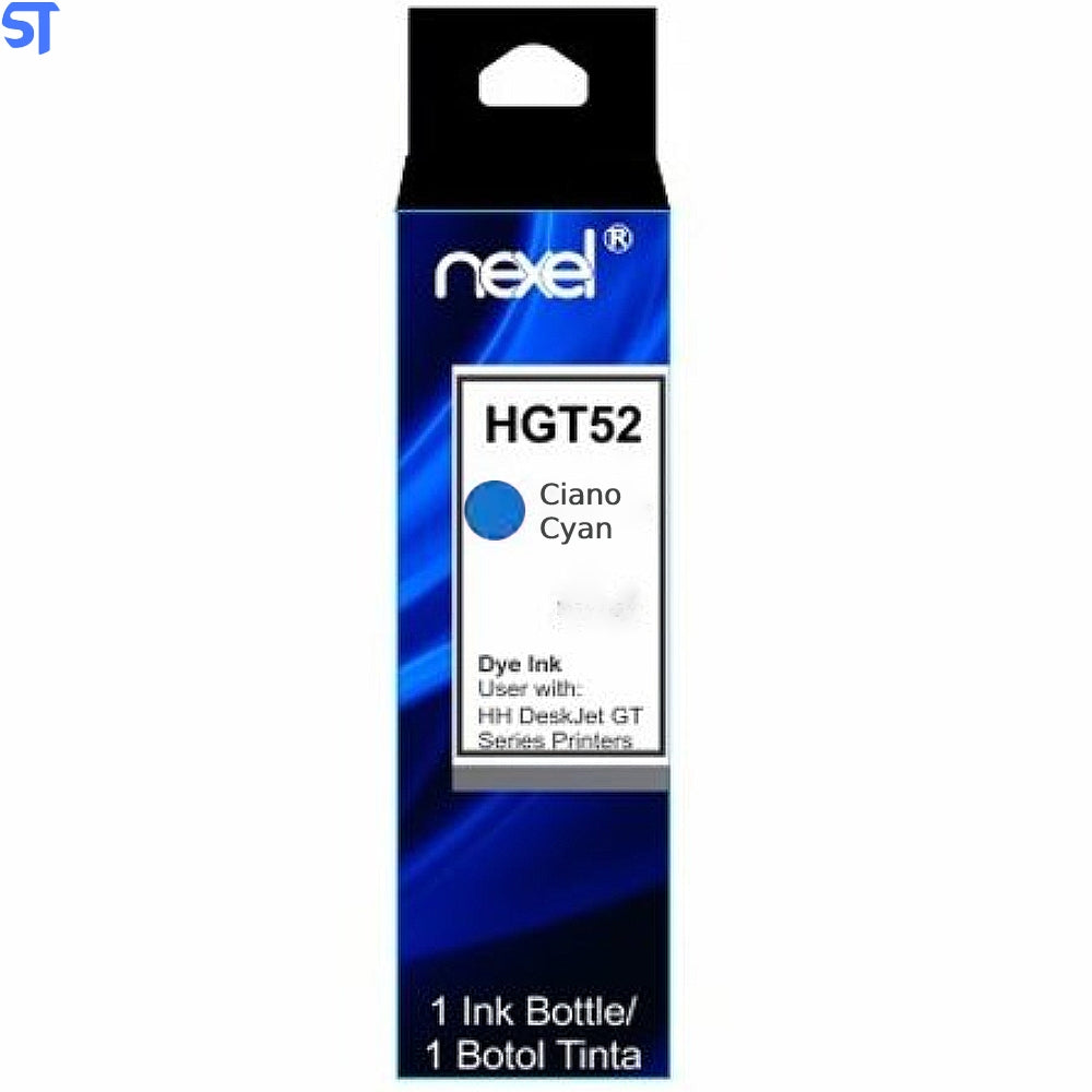 Refil de Tinta Nexel  Para HP Cyano hGT52 Com 100 ML - GT52m GT5822 Para HP Smart Tank/Series Ink Tank /DeskJet GT 580