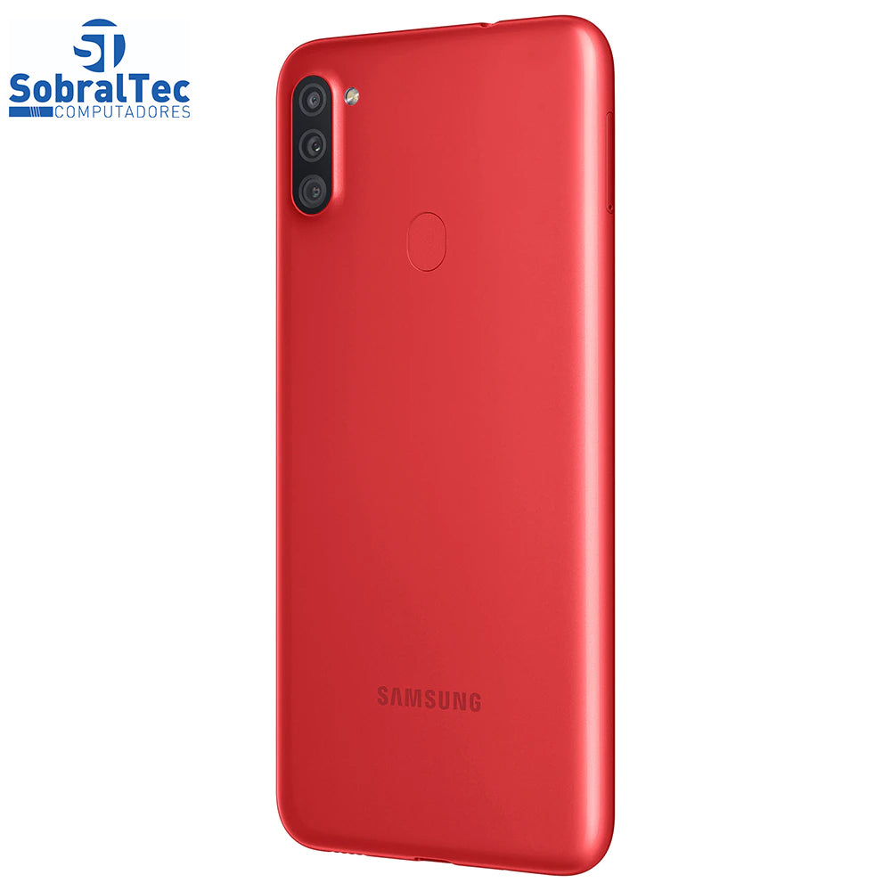 Smartphone Samsung Galaxy A11 Vermelho 64GB - Câmera Tripla+Selfie 8MP Tela 6.4" Leitor de Digital Octa Core Android 10