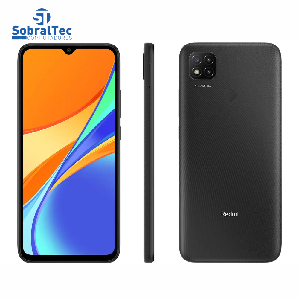 Smartphone Xiaomi Redmi 9C 64GB Cinza 4G Octa-Core - 3GB 6,53” Câm. Tripla + Selfie 5MP Dual Chip