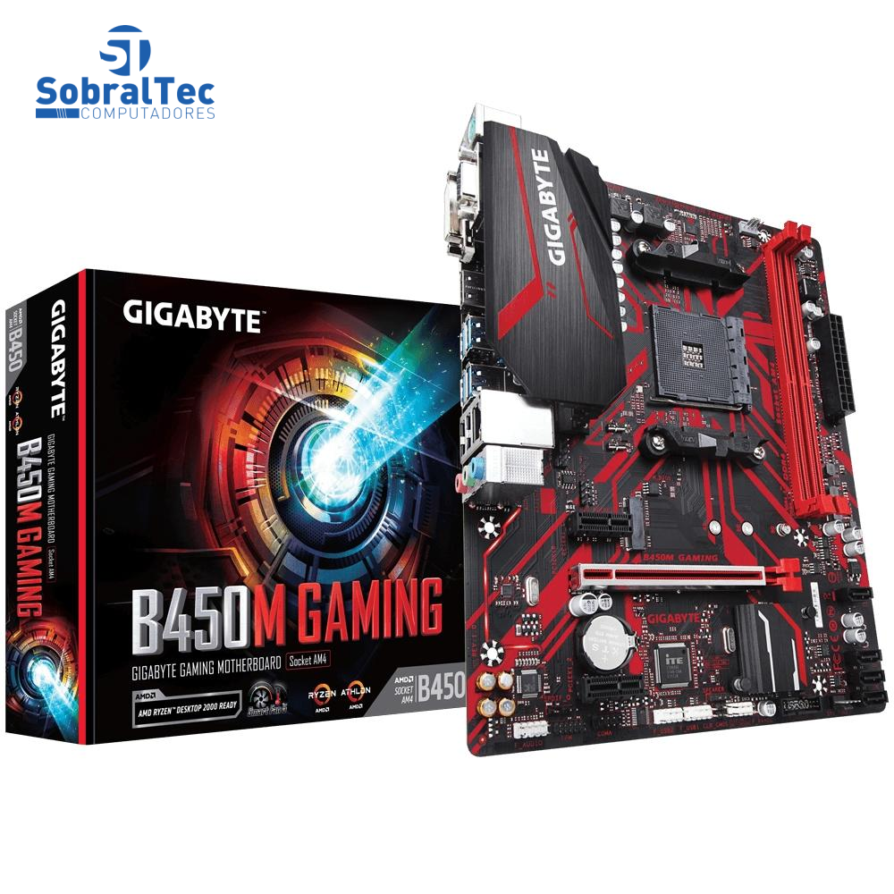 Placa Mãe Gigabyte B450M Gaming Ddr4 mATX Socket Am4 Chipset Amd B450