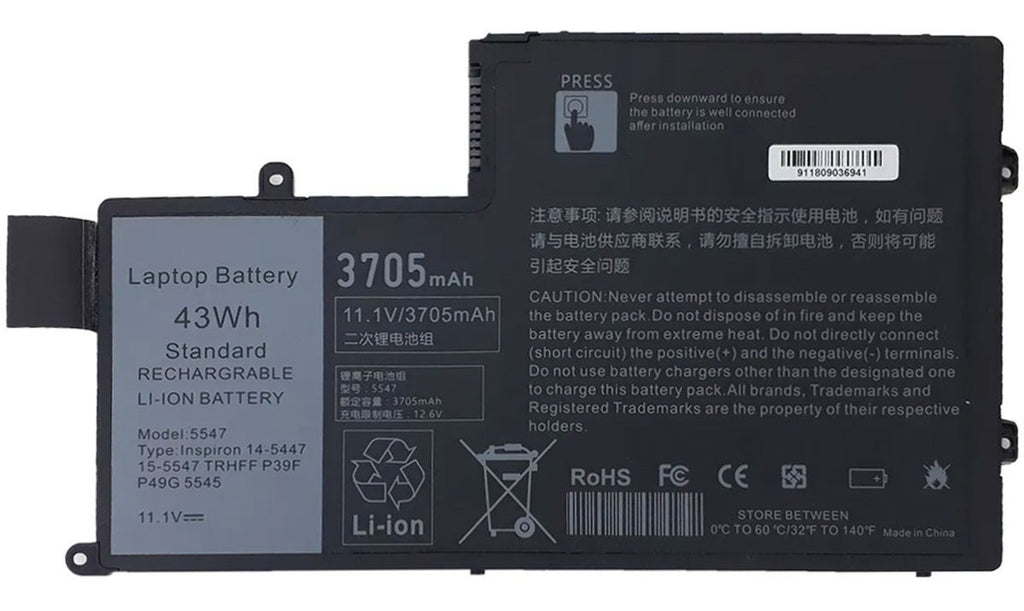 Bateria Notebook Dell Inspiron P39f P39f001 P39f002 P39f003 P49g 6 Células 4400mAh 10.8V