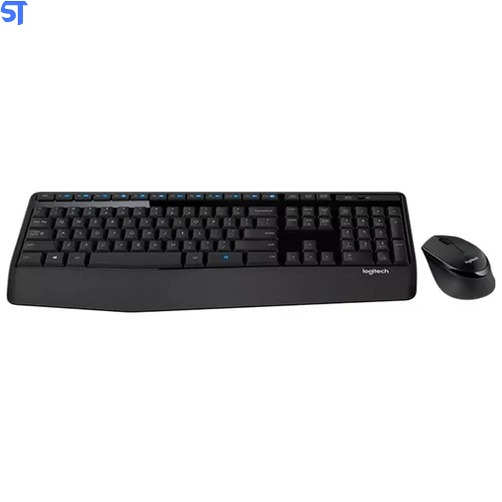 Teclado e Mouse Logitech Multimídia Wireless Mk345 Com Apoio de Braco Preto