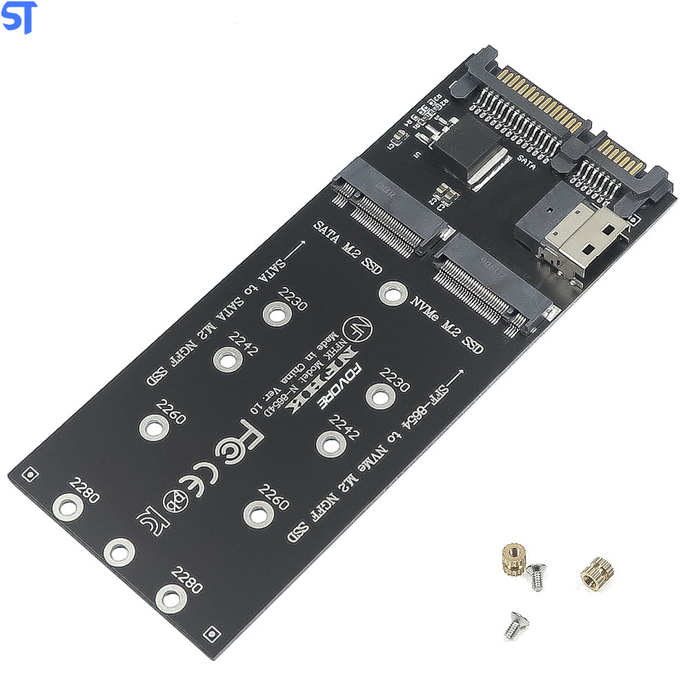 Placa Adaptadora de SATA Para M.2 Sata SSD e M.2 NVME - SFF-8654