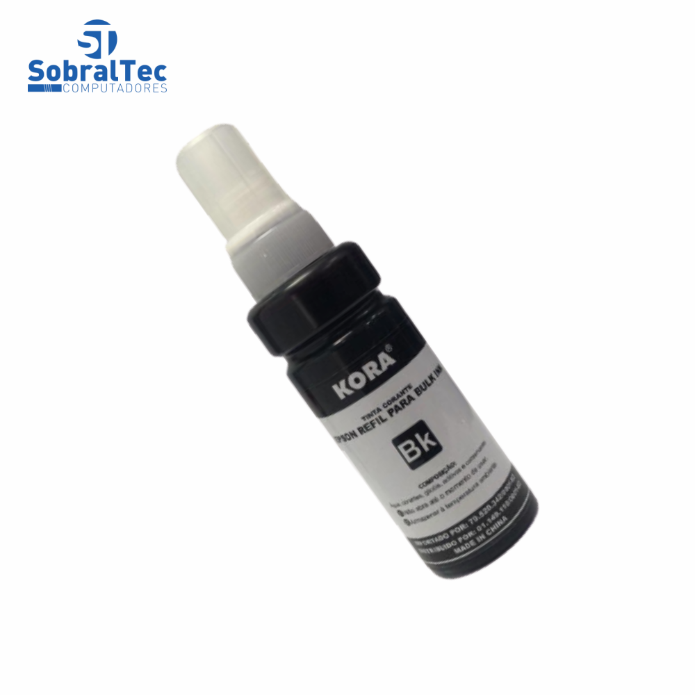 Tinta Refil Bulk Ink Bkc Compativel Epson Corante Preto 100Ml Black  Kora R-EP100BK
