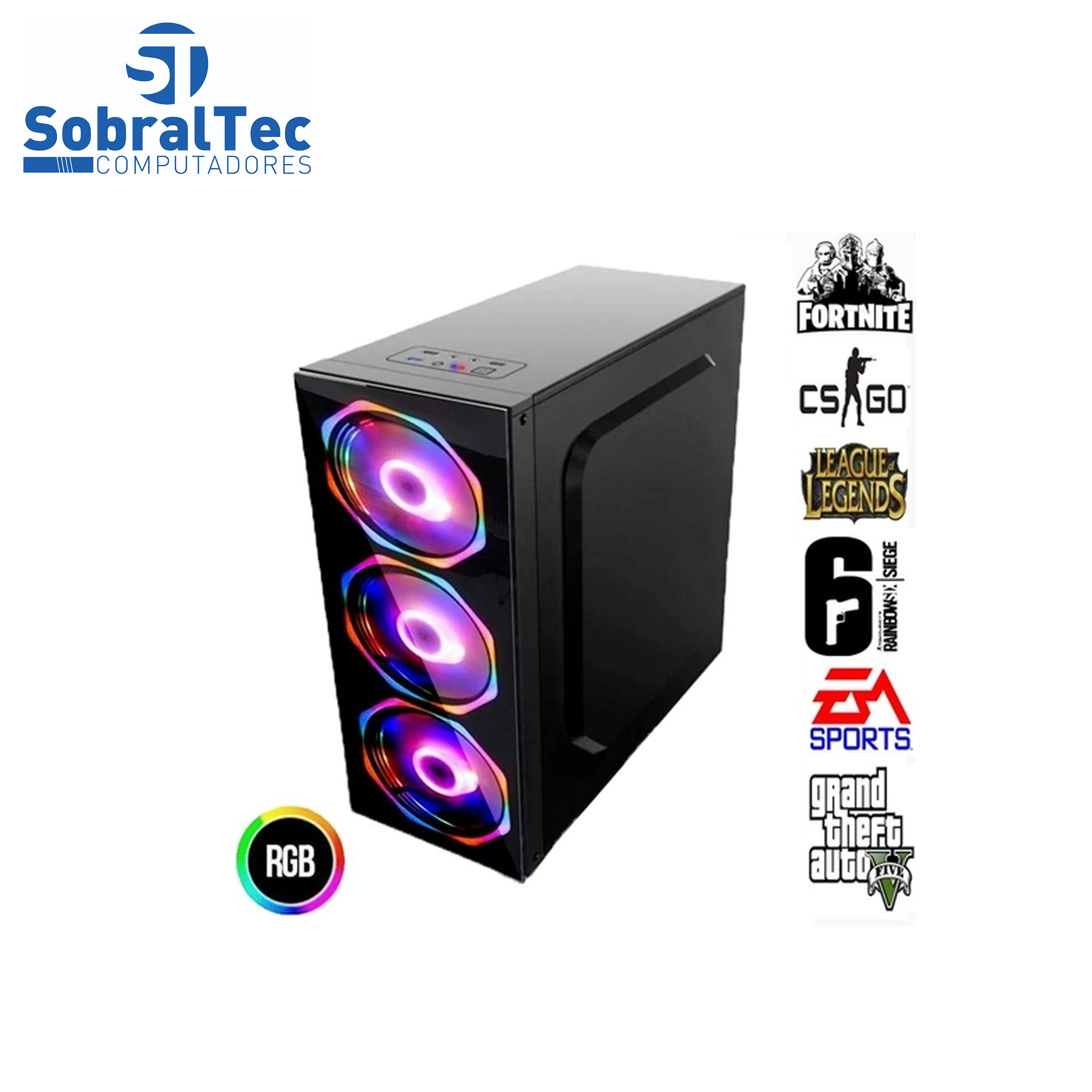 Computador Gamer Core i5-7400 3.70 GHz -HD SSD 1TB- Memória 8GB DDR4- Placa Vídeo GTX 970 4 GB 256Bits