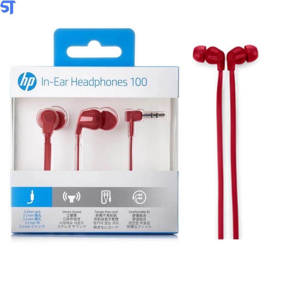 Fone de Ouvido Intra-Auricular Hp H100 In-ear Stereo Plug P2 3,5mm Vermelho