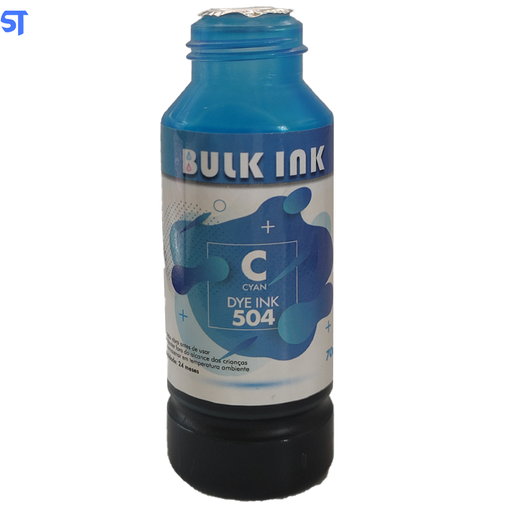Tinta Refil Bulk Ink Epson 504/544 Corante Cyan 70ML Dye Ink