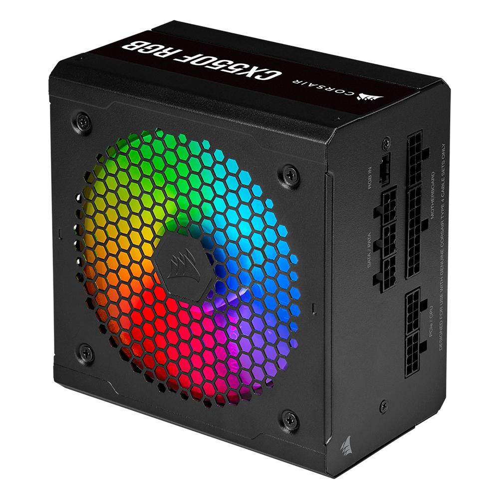 Fonte Real ATX 550W Corsair CX550F ATX / 550W / PSU / 80 Plus / Bronze / RGB - (CP-9020216)- Preto