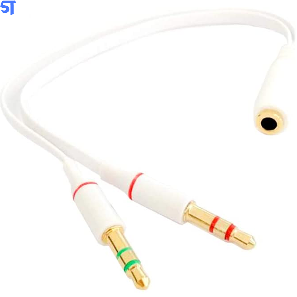 Cabo P2/P3 Para Fone e Microfone - Branco