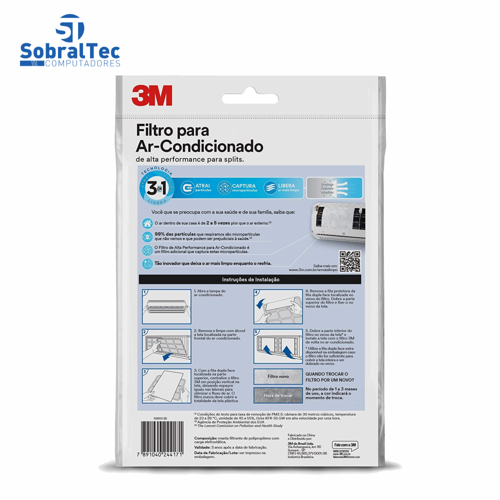 Filtro 3M Alta Performance Para Ar Condicionado Split