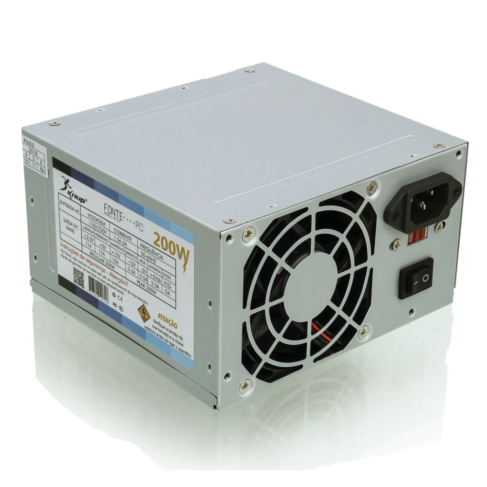 Fonte de Alimentação ATX Para PC 200W Real Knup KP-517