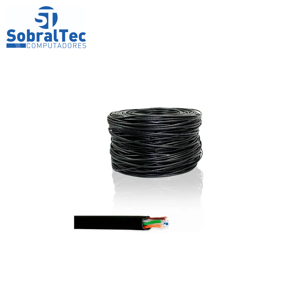 Cabo de Rede 3 Metros Mk2 Tecno 23AWG UTP Categoria 5E Preto 3Mt