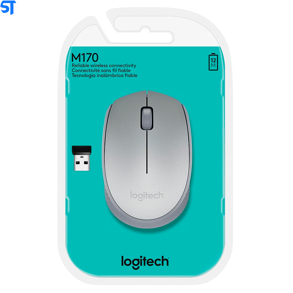 Mouse Logitech Wireless M170 Prata