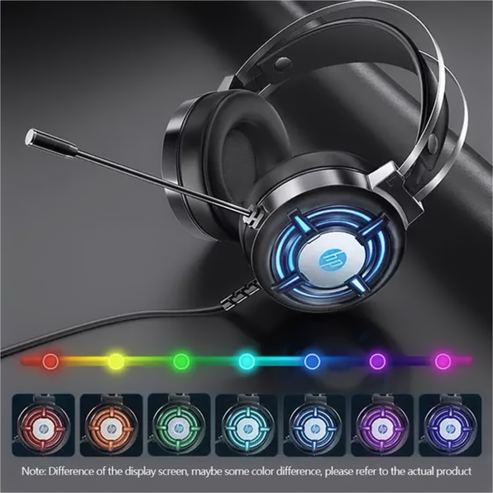 Headset  Fone Com Microfone HP Gaming H120, 2x P2, USB, Iluminação LED, com adaptador P2 3.5mm