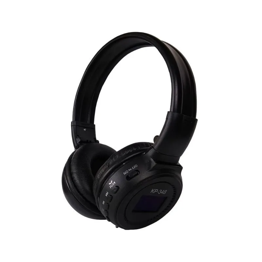 Fone De Ouvido Bluetooth Sd Fm Radio Preto Knup Kp-348