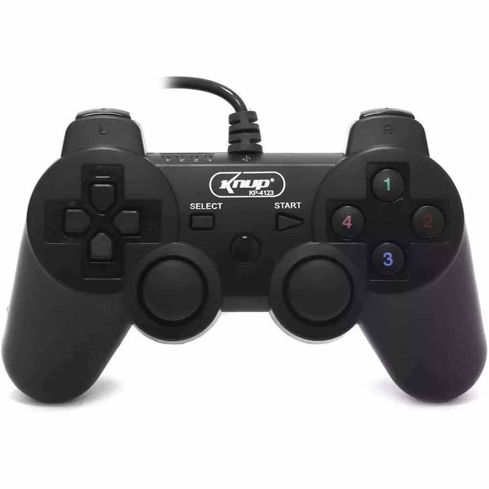 Controle Joystick Com Fio Para Ps3 e Computador Knup Kp4123 Preto