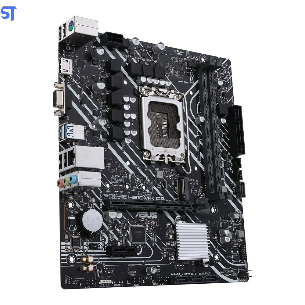 Placa-Mãe Asus Prime H610M-K D4, Intel LGA 1700, mATX, DDR4, HDMI e VGA, M.2, USB 3.2