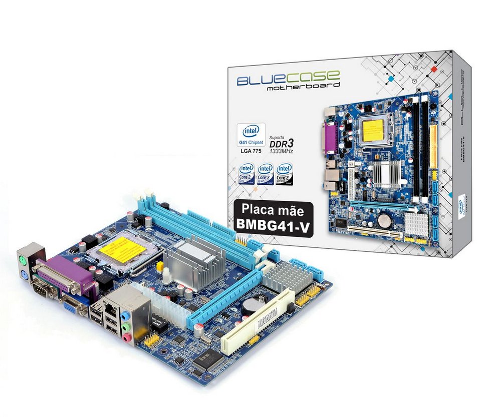 Placa Mãe Lga 775 Ddr3-1333 Bmbg41-V G41-Bluecase