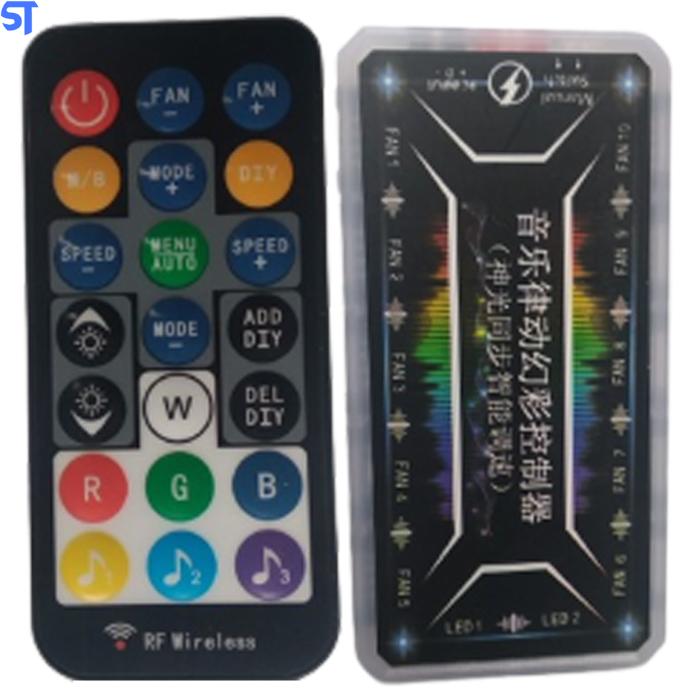 Controlador De Cooler rgb 12cm Com Controle Remoto 12v refrigeração Chassi Silencioso Hub Para Conexão/Sincronização