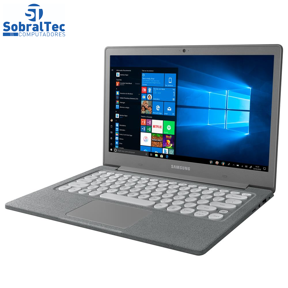 Notebook Samsung Dual Core 4GB 64GB SSD Tela Full HD 13.3” Windows 10 Flash F30 NP530XBB-AD1BR
