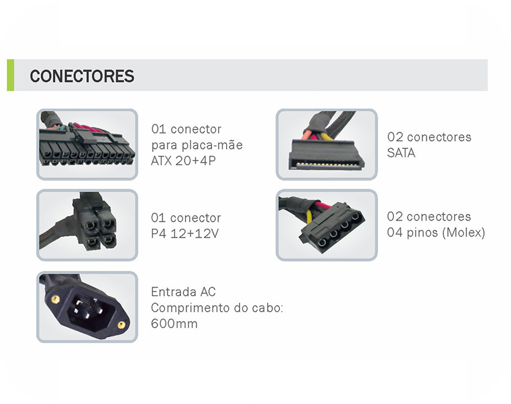 Fonte Real Mini ITX K-Mex PP-200RNG 200W Real Slim Bivolt