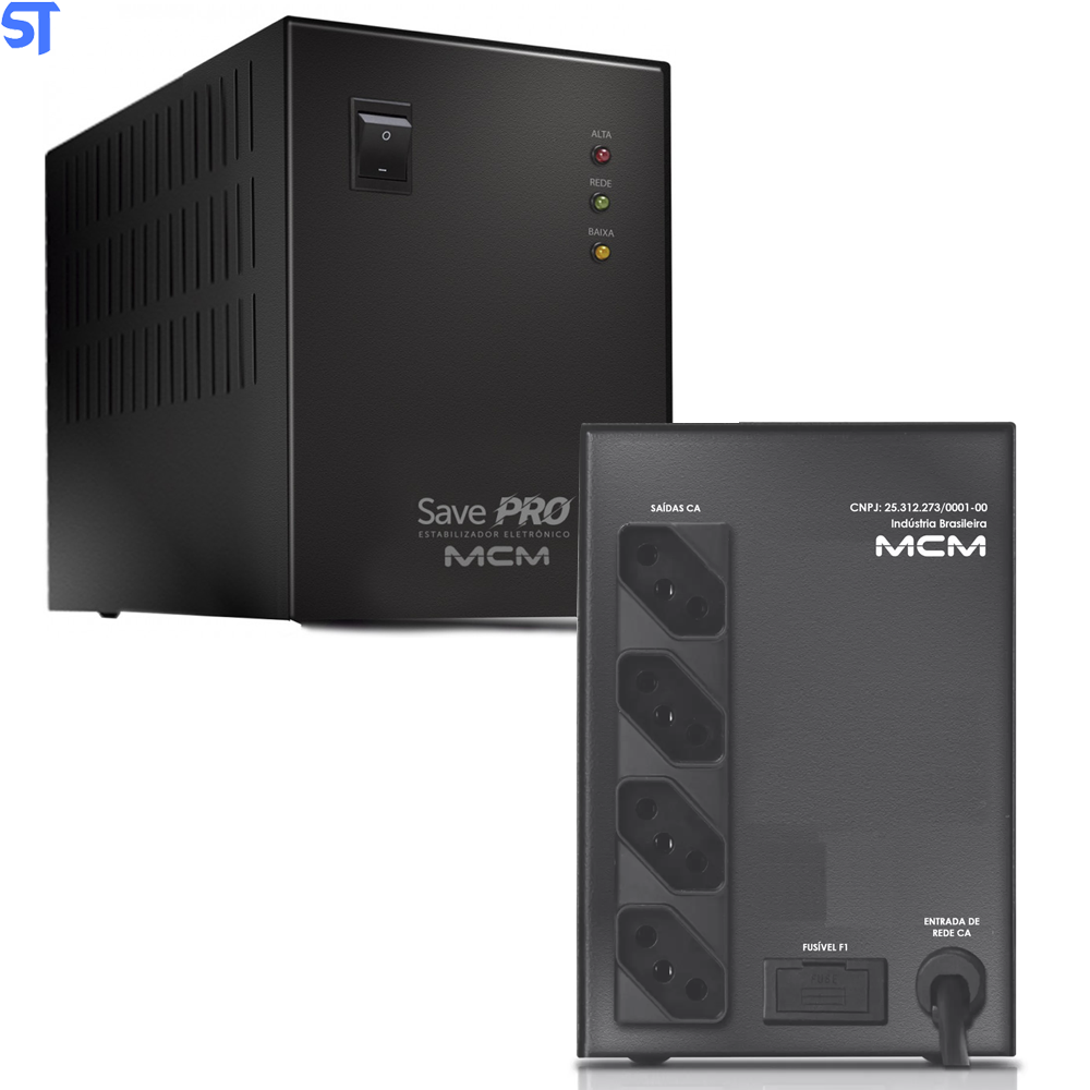 Estabilizador 1500VA MCM Save Pro Bivolt/115V - Preto