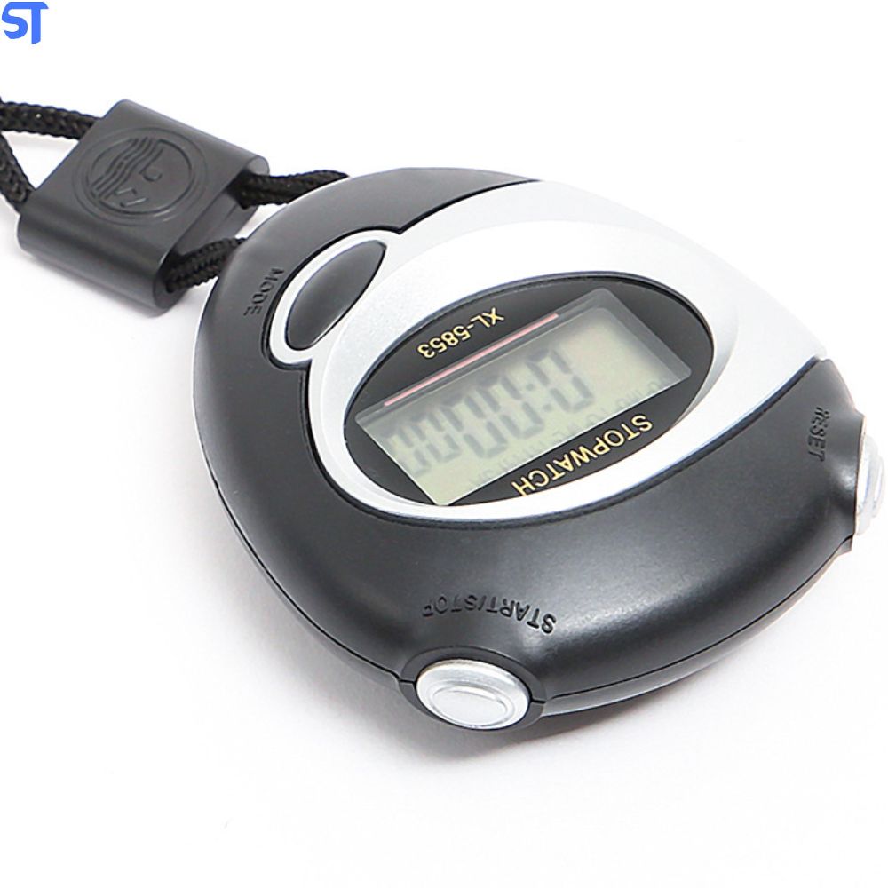 Cronômetro profissional digital clássica com tela de lcd, cronógrafo esportivo, temporizador com cordão - XL-5853