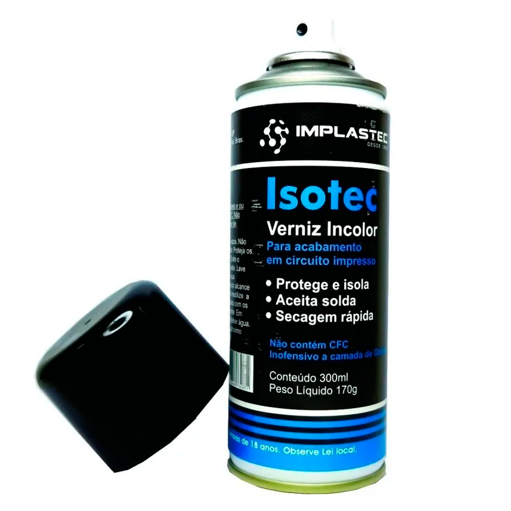 Isotec Verniz Incolor Implastec Aerossol Sem CFC 170g 300ml