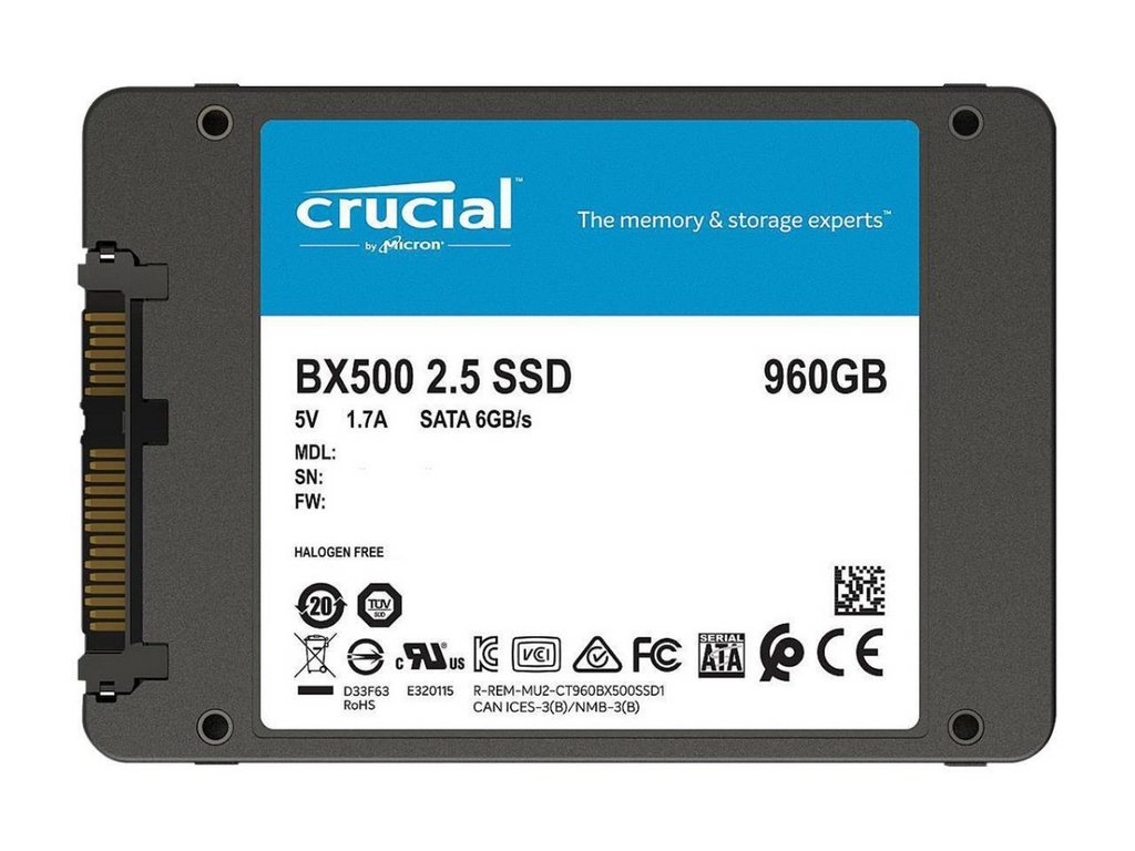 Hd Ssd 960Gb Crucial Bx500 3d Nand Sata3 -2,5 7mm