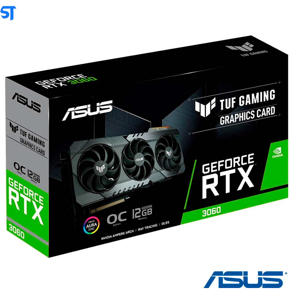 Placa de Vídeo ASUS TUF RTX 3060 O12G V2 Gaming LHR, 15 Gbps, 12GB GDDR6, RGB, Ray Tracing, DLSS - 90YV0GC0-M0NA10