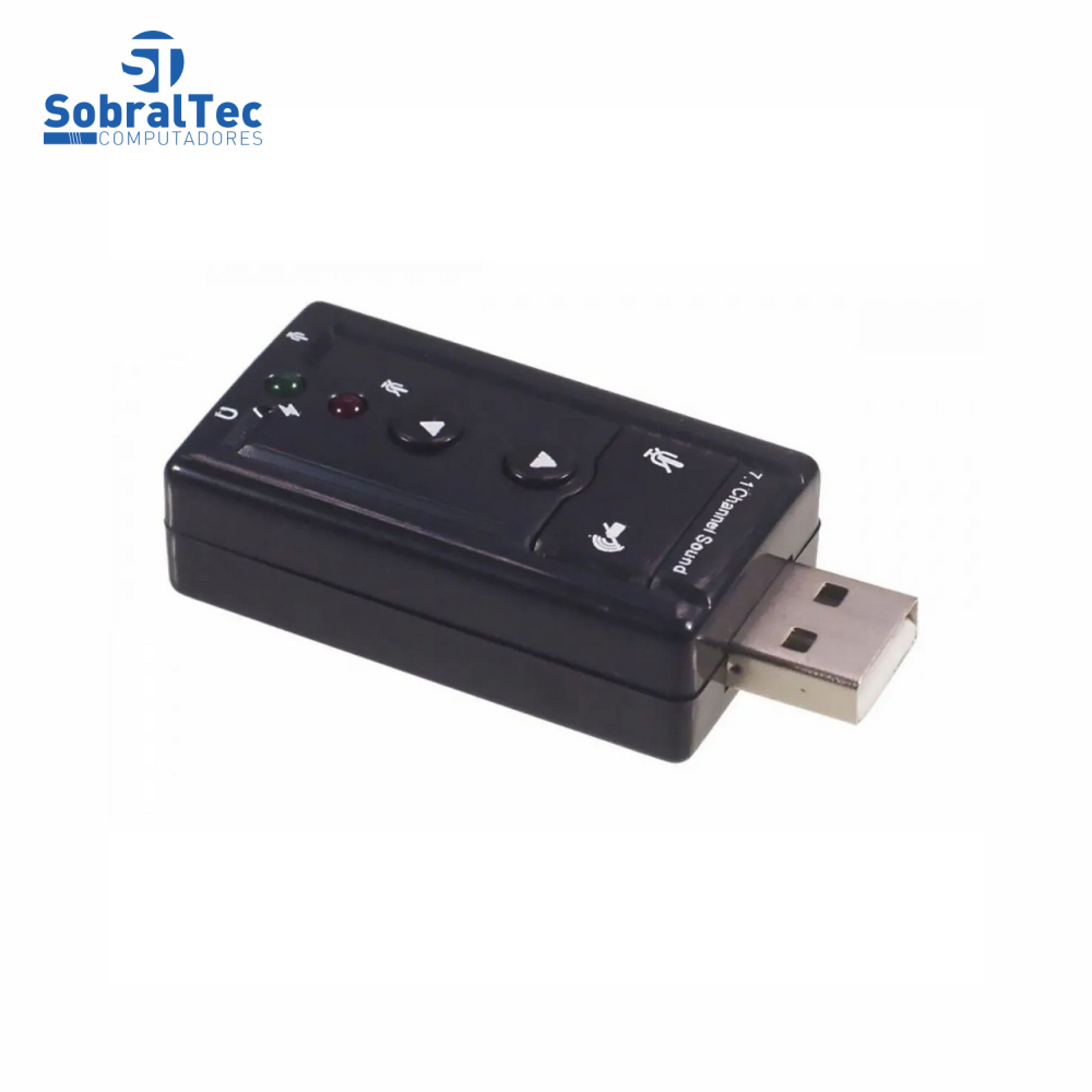 Placa De Som Usb 2.0 Externa 7.1 Virtual Channel Sound Xtrad XT2028