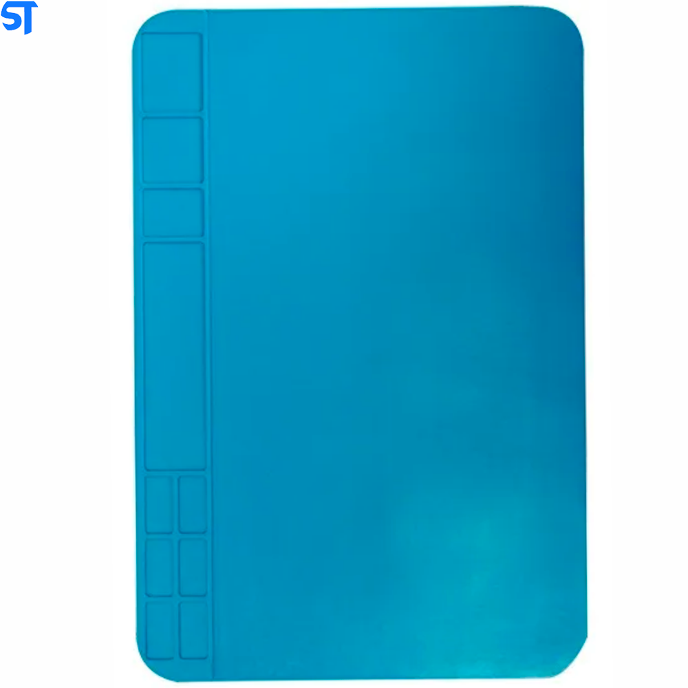 Manta Anti Estática Silicone Azul Com Porta Objetos 300X200mm Exbom KLTE-509