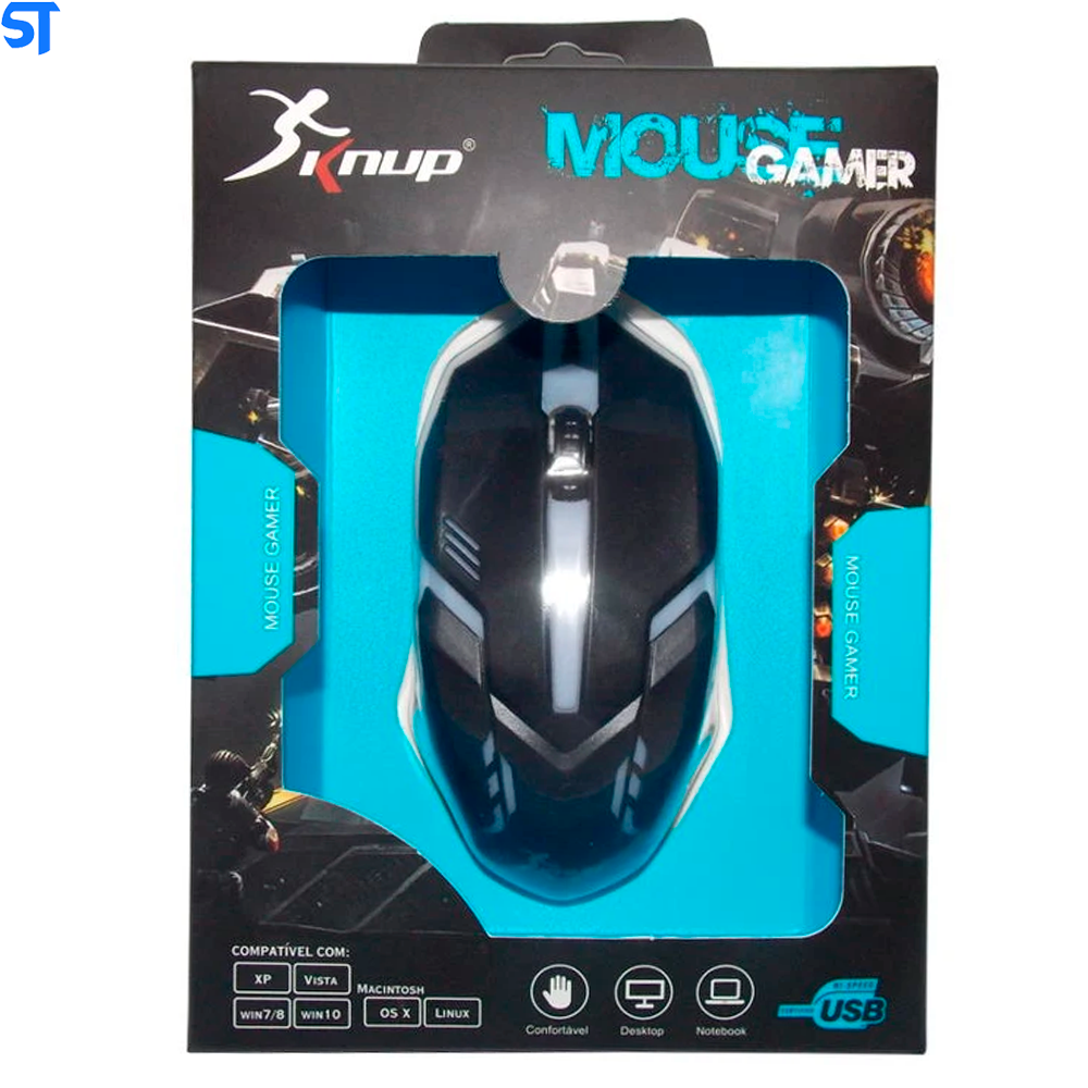 Mouse Gamer USB Knup KP-V15 - Preto
