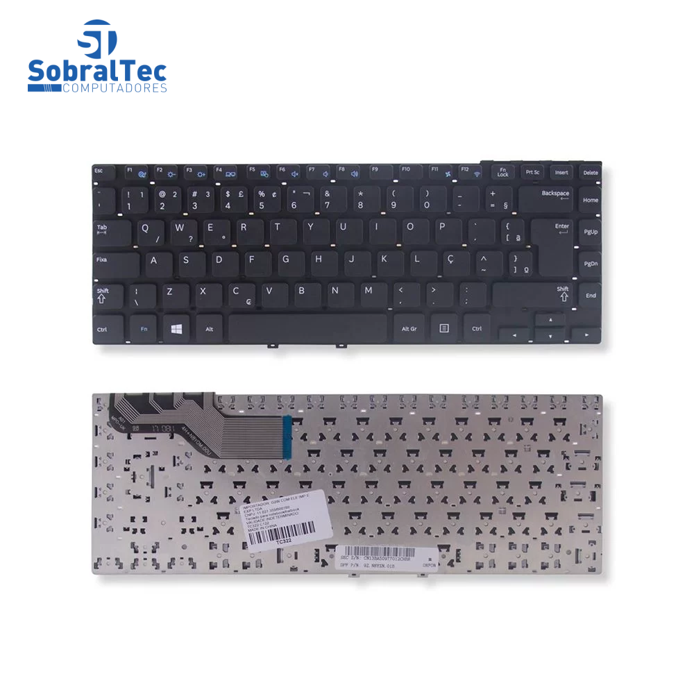 Teclado Notebook Samsung Np270E4E Np350V4X Np355V4X Preto Br  Sem Frame