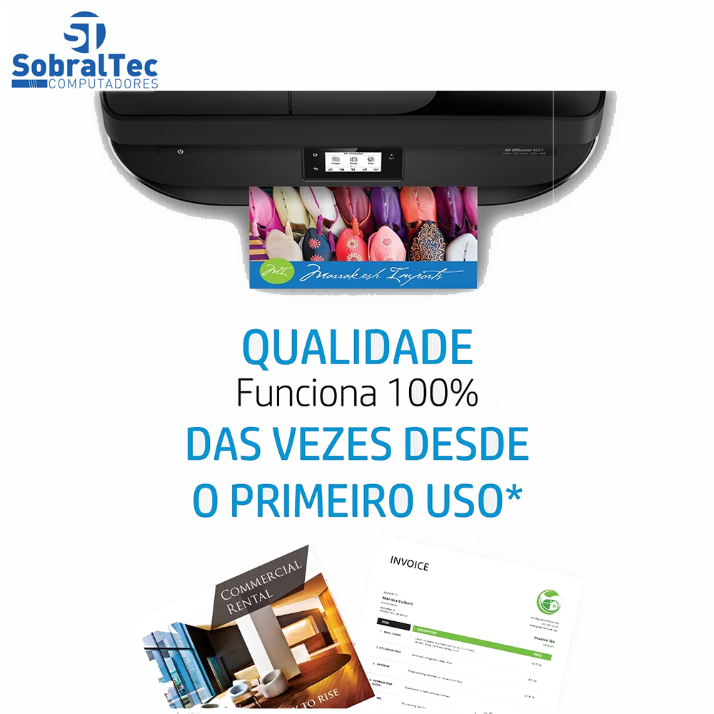 Cartucho HP 667 XL Preto Original (3YM81AB) Para HP Deskjet 2376, 2774, 2776, 6476