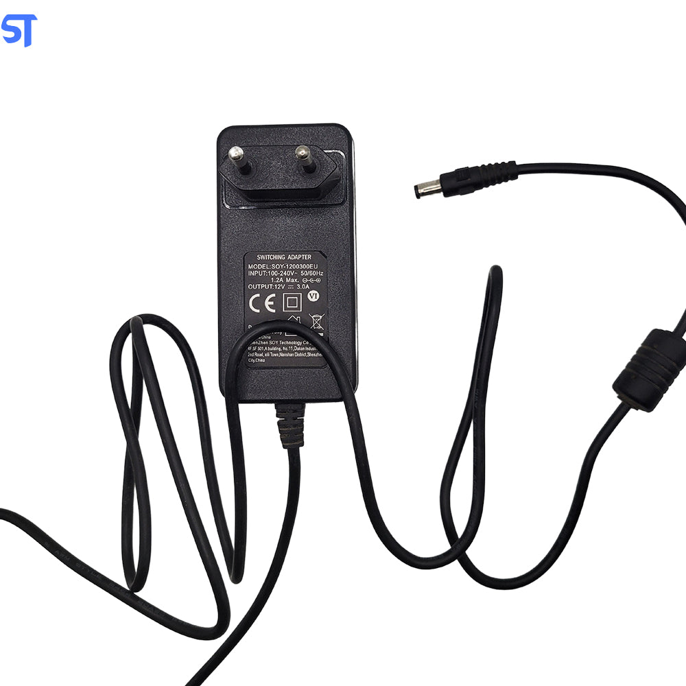 Fonte De Alimentação 12V 3,0A Pino 5.5mm x 2.5mm Modelo SOY-1200300EU