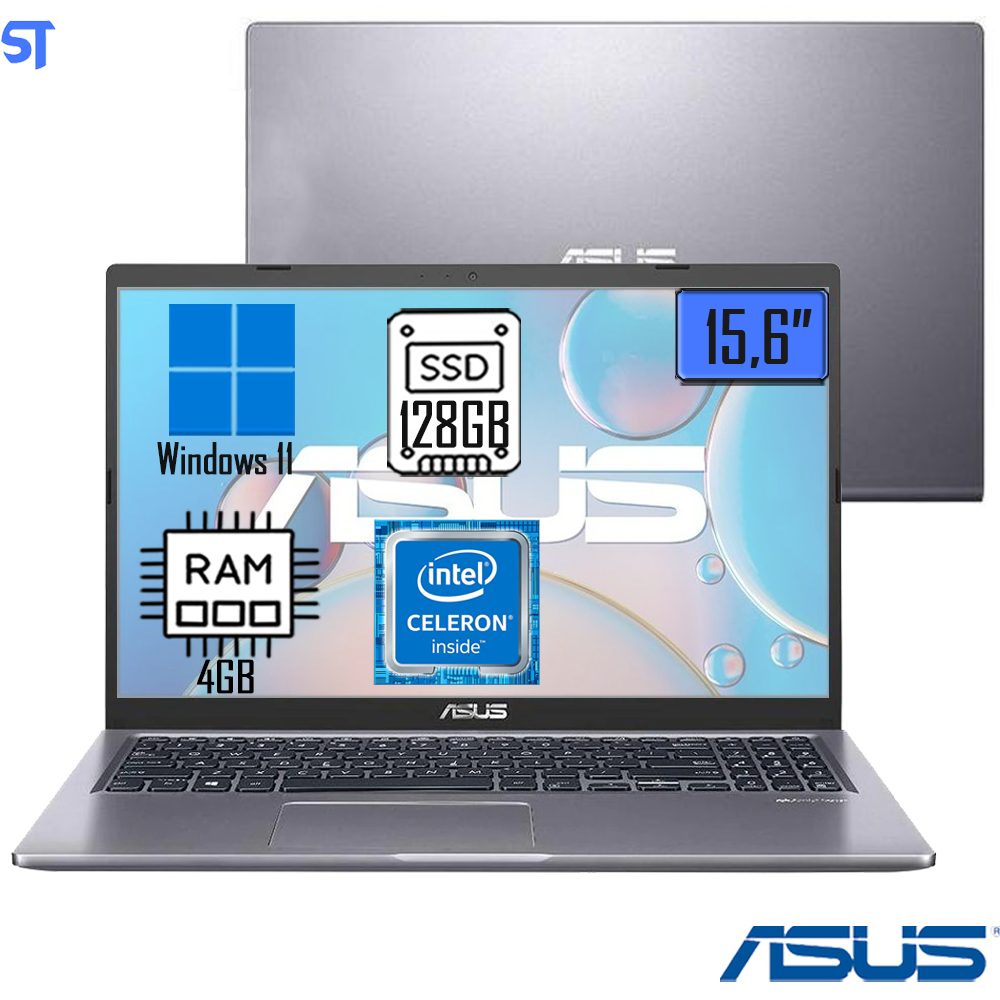 Notebook Asus X515MA-BR623X Intel Celeron Dual Core N4020 4GB 128GB SSD Windows 11 - 15,6