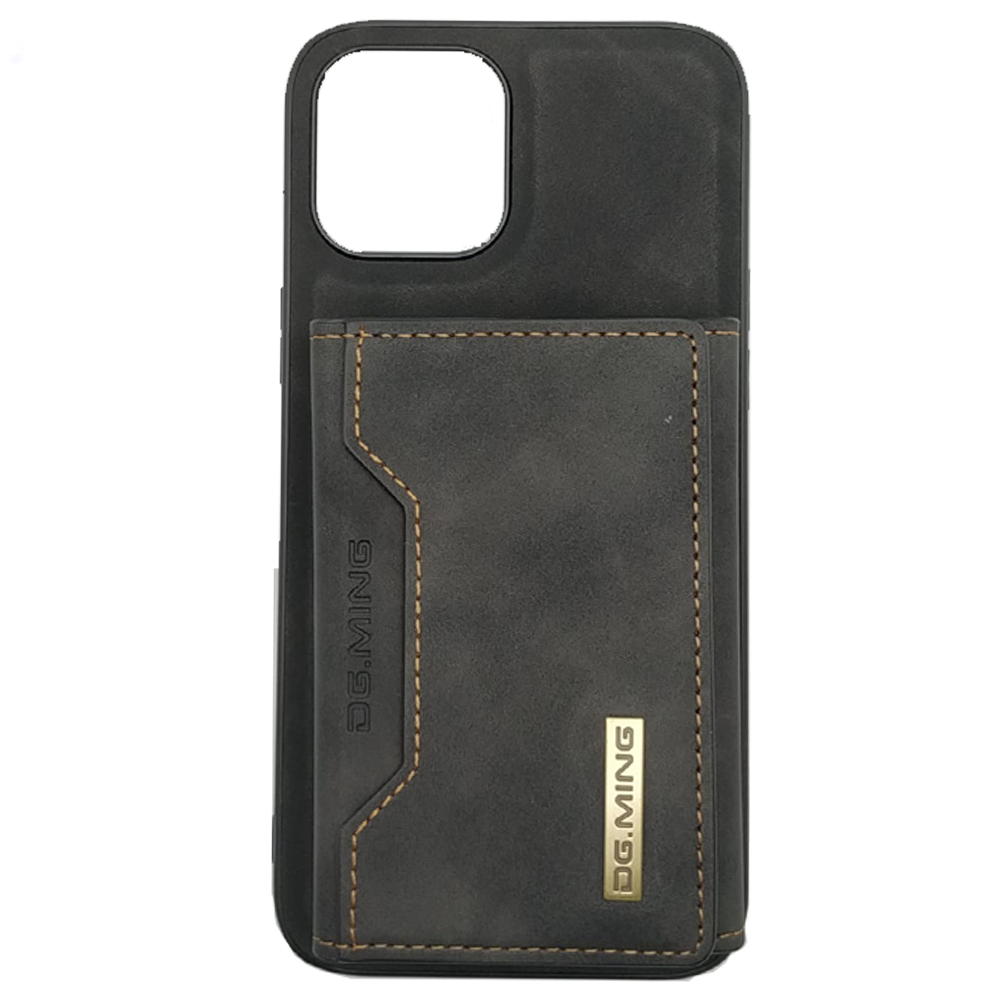 Capa de Couro Magnetica Com Porta Cartões para iPhone 12 Pro Max- Preta