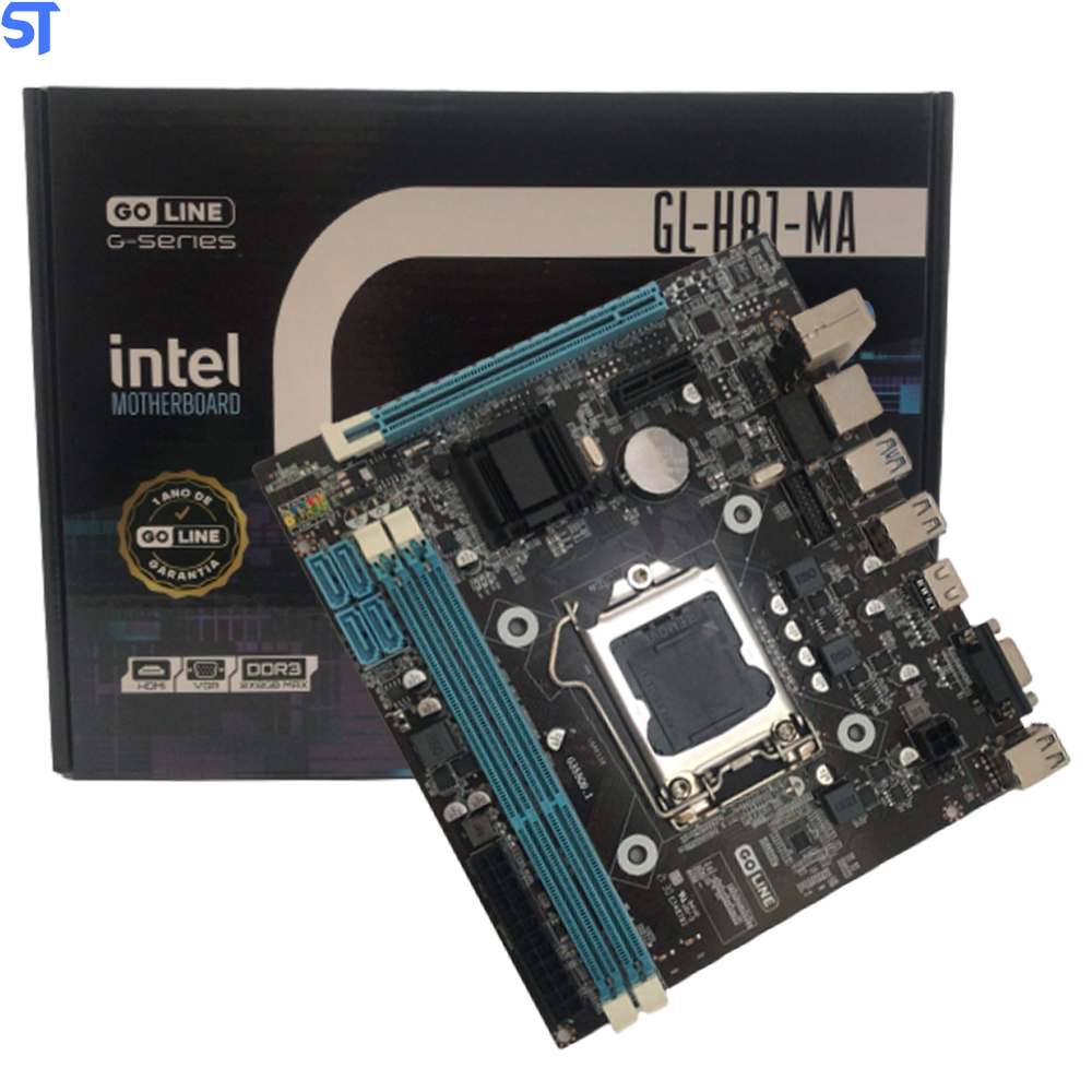 Placa Mãe Goline H81 GL-H81-MA/ Soquete 1150/ 2xDDR3- 4ª Geração