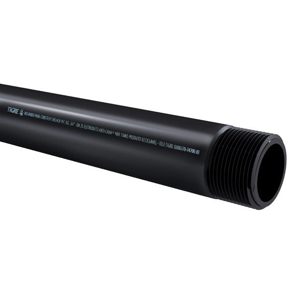 Eletroduto em Pvc Roscável 1/2” com 3 Metros Preto