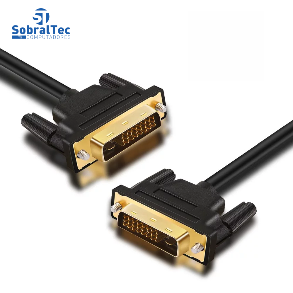Cabo Dvi 24+1 Macho Para Dvi 24+1 Macho 2 Metros Conectores Dourados FSU Linkey SDD01020