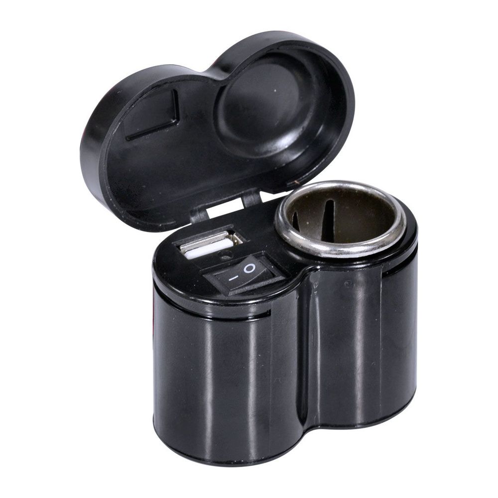 Carregador Adaptador Tomada 12v USB 5v Para Moto Carregador De Celular E Gps