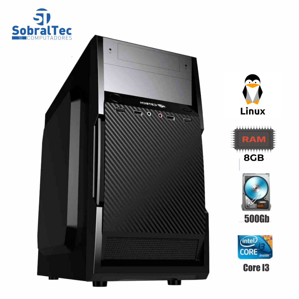Computador Completo Core I3 10° Geração-Mem  8Gb - Hd 500 - Monitor 