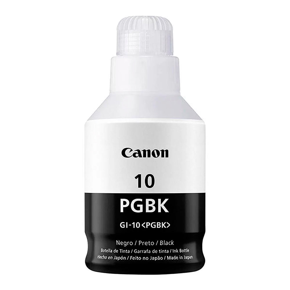 Garrafa de Tinta Canon GI 10Bk Preta 8.300 Paginas para Mega Tank G6010 G7010 GM2010 GM4010