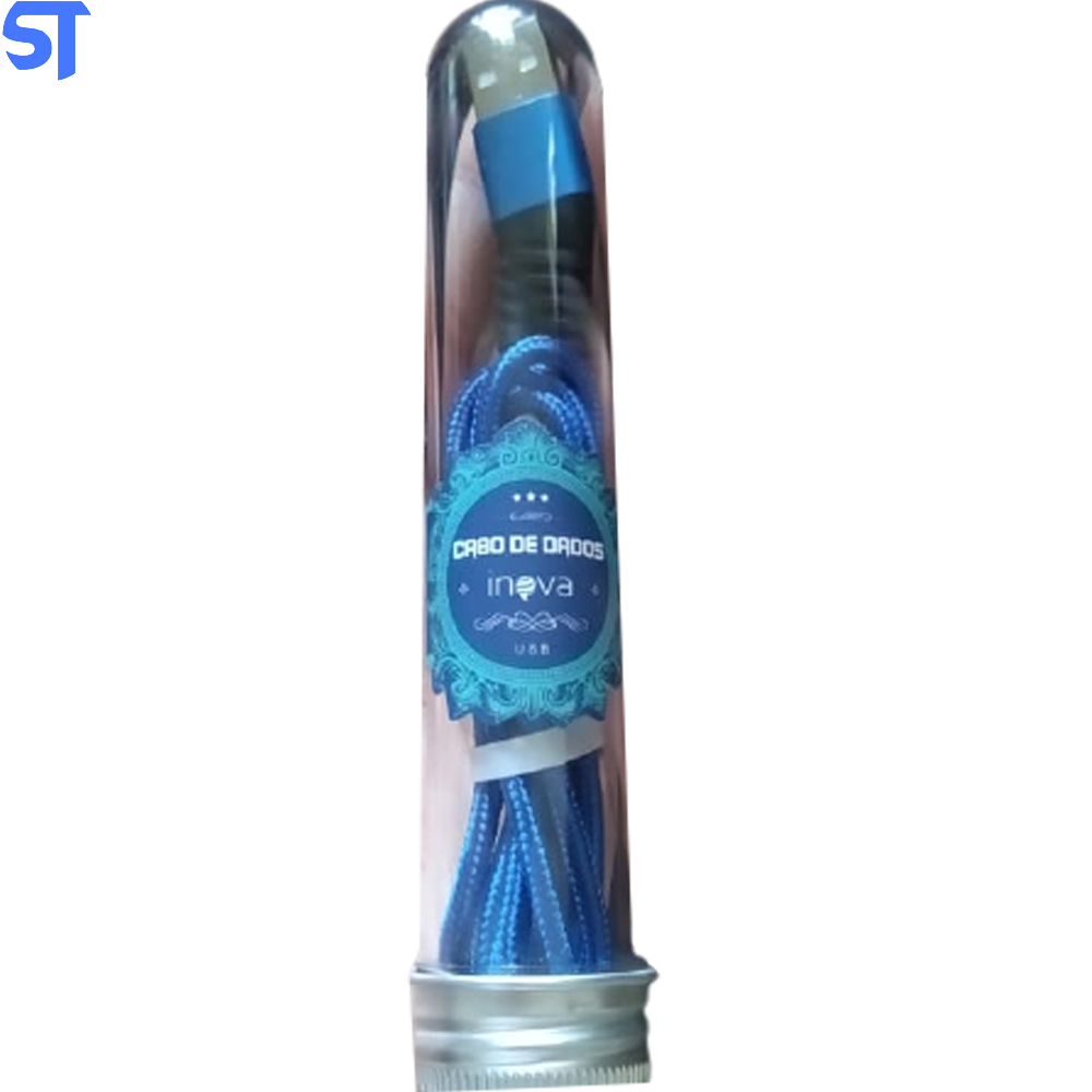 Cabo Lightning Trançado Em Nylon Tubo Para iPhone 1 Metro Inova Azul