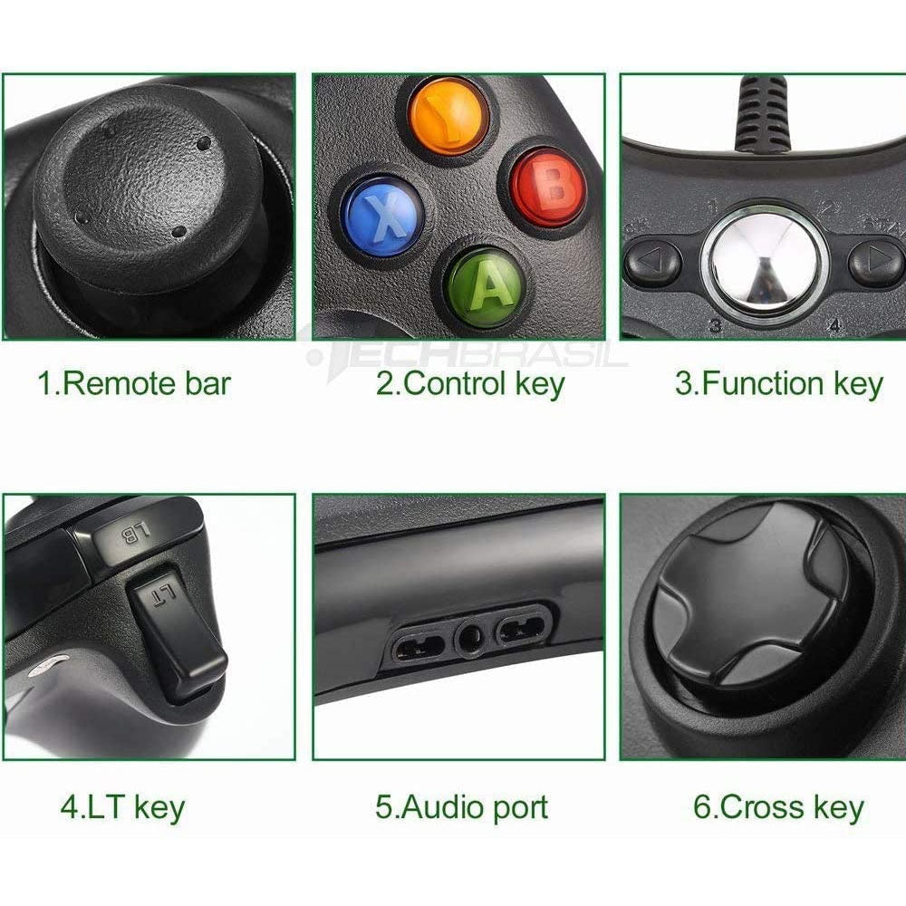 Controle Com Fio Para XBox 360 Atomo - MO-YX360